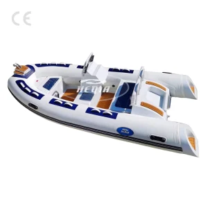 Sports Series 13 Foot Aluminum Hull Inflatable Rigid Sports Rib390 Boat Outboard Engine Combo Set PVC 1.2mm Lake Outdoor