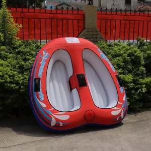 Spot Customized Inflatable Eco friendly Pvc Double person Boat shaped Towable Tube
