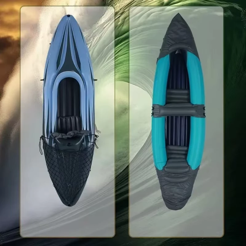 Stable PVC Customized with High Pressure Drop Stitch Floor 1 2 Person Racing Sport Inflatable Boat Inflatable Kayak