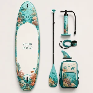 Stable Platform Inflatable Stand up Paddle Board Wide All Around iSUP with Low Center Gravity for Balance