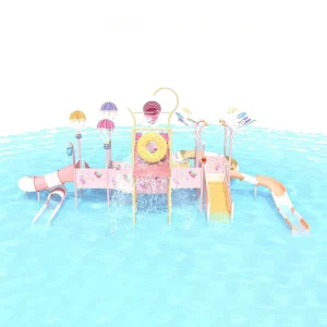 Parc aquatique en acier inoxydable avec toboggan en fibre de verre pour piscine, certifié EN1176, durée de vie de 10 ans, capacité de plus de 500 kg
