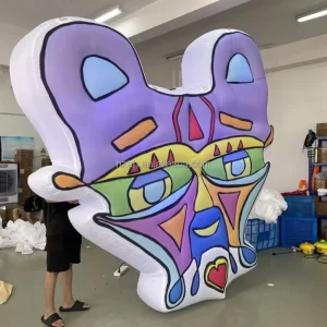 Staande Eenvoudige Opstelling Duurzaam Oxford Reclame Grote Gigantische Ballon Logo Wand Opblaasbaar LED Licht Aangepaste Maat voor Buiten