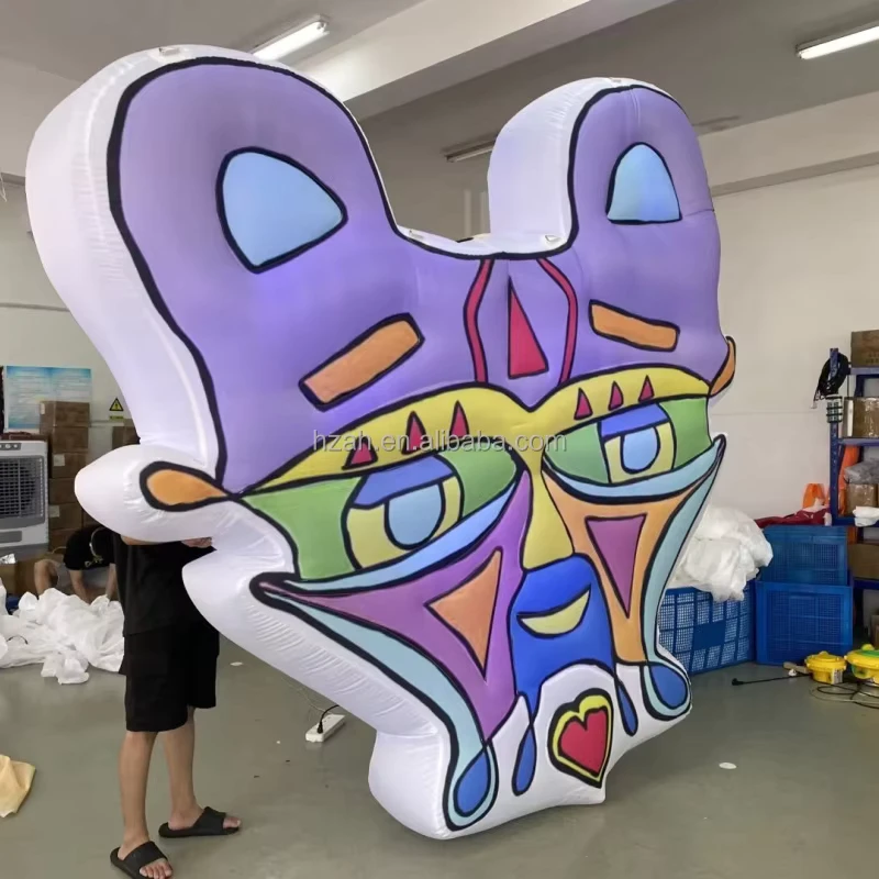 Staande Eenvoudige Opstelling Duurzaam Oxford Reclame Grote Gigantische Ballon Logo Wand Opblaasbaar LED Licht Aangepaste Maat voor Buiten