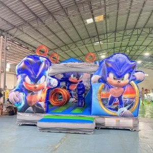 Castello Gonfiabile a Tema Cartoon con Scivolo Gonfiabile in PVC per Party Jumpers