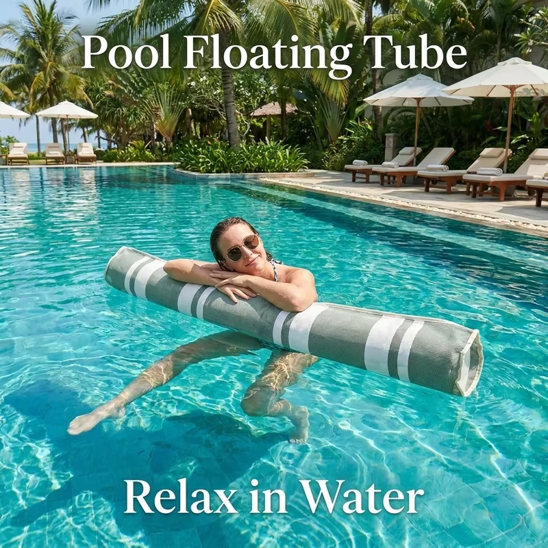 Tubo Flotante Inflable de Piscina a Rayas para Adultos, Soporte de Agua Inflable para Vacaciones de Verano en la Playa o Lago