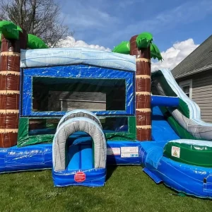 Sturdy 0.55mm PVC Inflatable Water Slide 4m*7m 4m*8m with Blower for Community Pool Summer Splash Event