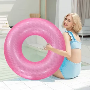 Stylish Eco Friendly Vibrant Pearl Colors Inflatable Rings Adult Size Thickened Pool Float Ring