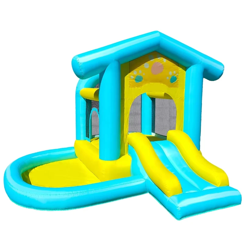 Phù hợp với Trẻ Em Mini Inflatable Nhảy B trampoline Kết Hợp Vòng Bóng Trượt Lâu Đài Inflatable