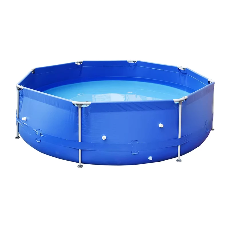 Zomer 10 Voet X 30 Inch Buiten Achtertuin Ronde Blauwe Grond Opblaasbare Kinderen Zwembad Familie PVC Frame Eenvoudige Installatie