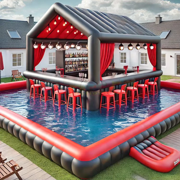Zomer Achtertuin Feest Drijvende Bar Zwembad Bar Draagbare Swim-up Cabana Opblaasbare Zwembaden