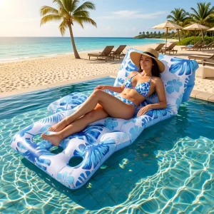 Summer Floating Pool Raft PVC Inflatable Air Mattress Pool Float Lounger Inflatable Bed Floating Swimming Mattress