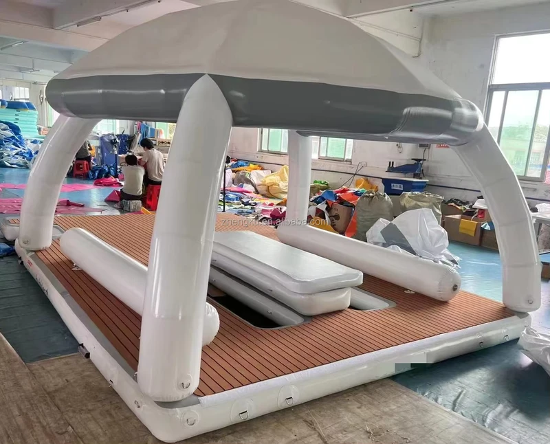 Pulau Mengapung EVA Inflatable Musim Panas untuk Dock Air Keluarga