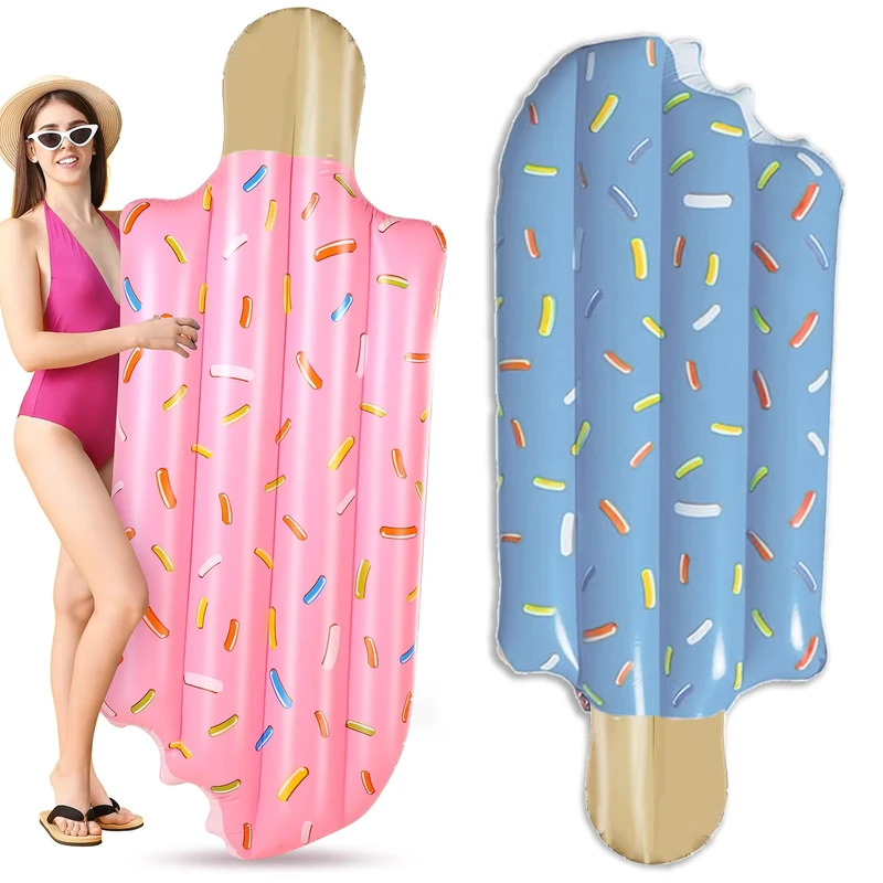Flutuador Inflável de Verão em Forma de Gelado, Colchão de Ar para Piscina, Cama Flutuante de Praia, Brinquedos de Água de Verão