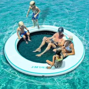 Summer Lake Sea Water Fun Swim Island Air Mats Boat Dock Floating Inflatable Floating Platform with Pump