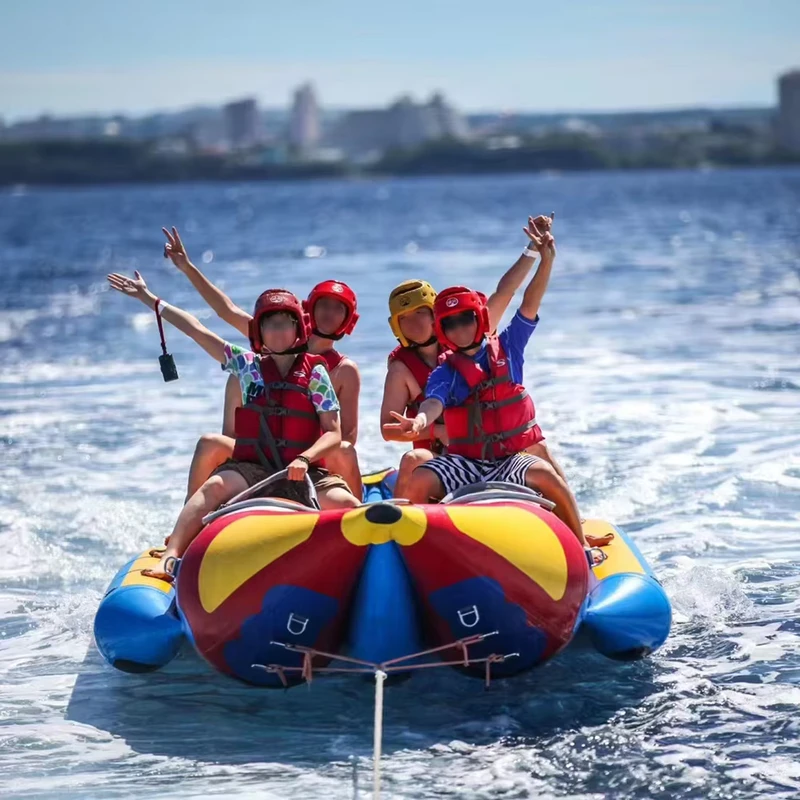 Summer Large Inflatable PVC Material Water Rafting Banana Boat Flying Fish Commercial Use Over 500kg Capacity JUNAO Manufacturer