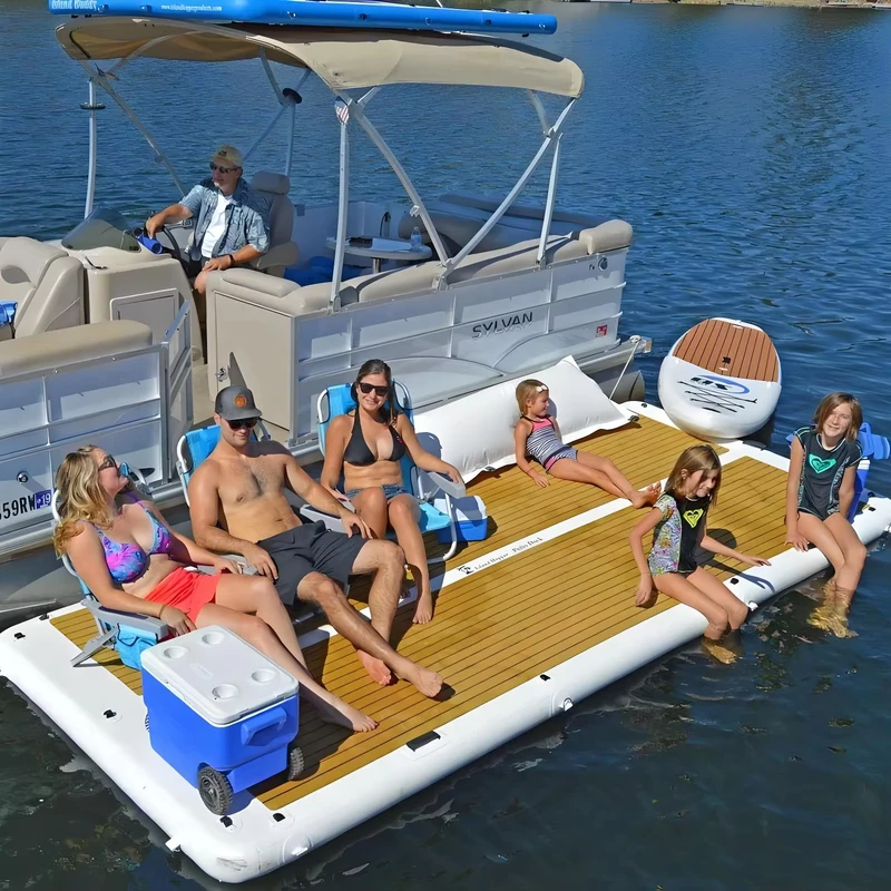 Plataforma de Yoga Flutuante Insuflável de Lazer de Verão, Ilha de Desportos Aquáticos, Parque de Diversões Marítimo, Instalações Aquáticas Insufláveis