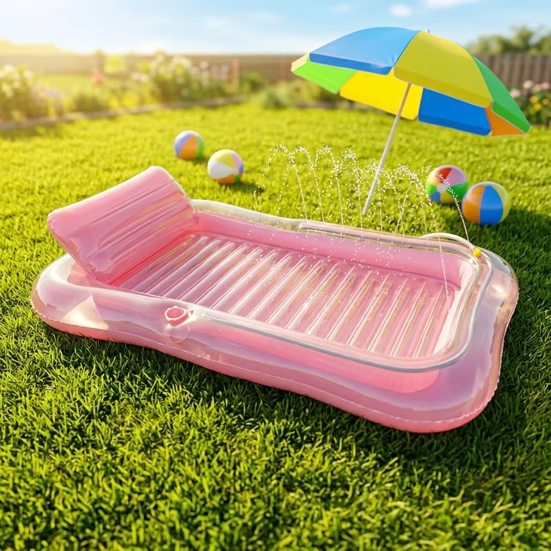 Zomer Nieuwe Ontwerp 3in1 Opblaasbare Matras Water Zwem Speelgoed Draagbare Opblaasbare Lounger Zwembad Float Met Spray Water