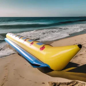 Permainan Air Inflatable Musim Panas, Perahu Pisang Terapung Bersertifikat CE, Kapasitas 0.6-0.9mm PVC, 100-500kg, 5-10 Penumpang