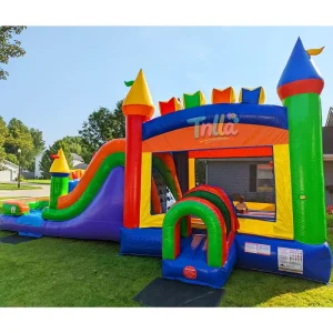 Summer Outdoor Advertising Inflatable Bouncer Water House with Slides Jumping Castle Pool