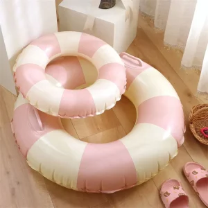 Summer Outdoor Toys PVC Swimming Rings Pool Float Inflatable Tube Red Stripe Swim Ring for Adult Kids