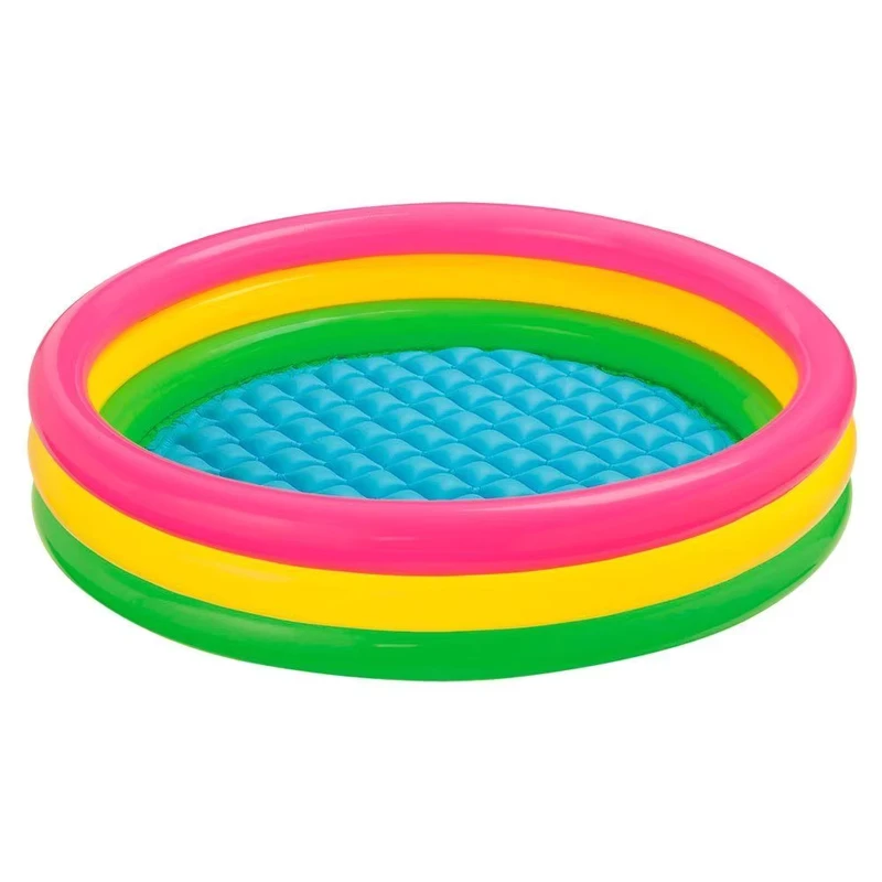 Giochi estivi all'aperto, grande piscina gonfiabile per bambini con 3 anelli, piscina per neonati in PVC