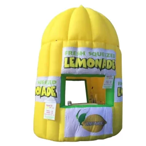 Stand Gonflable de Limonade en PVC Oxford d'Été avec Bannières Alternatives, Kiosque Portable pour Ventes de Boissons en Plein Air