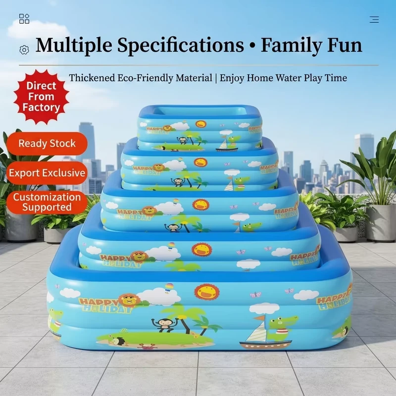 Piscina Gonfiabile in PVC per Bambini - Piscina Portatile da Esterno per Bambini