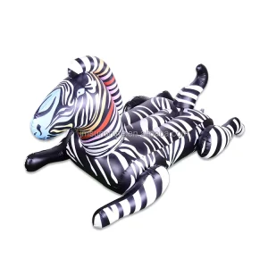 Summer PVC Inflatable Zebra Animal Pool Float for Adults Custom Logo