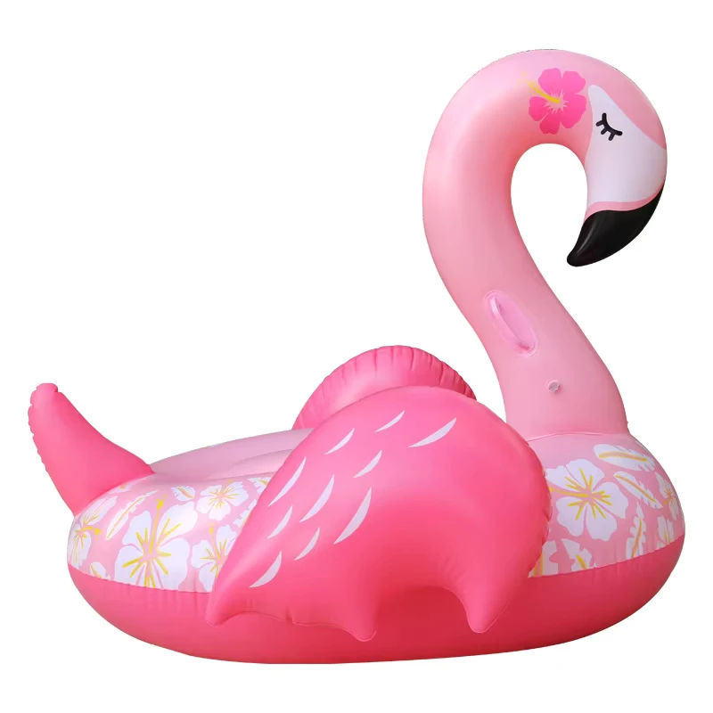 Flutuadores de Piscina para Recreação Aquática ao Ar Livre em Festa de Verão, Colchão Inflável em Forma de Flamingo