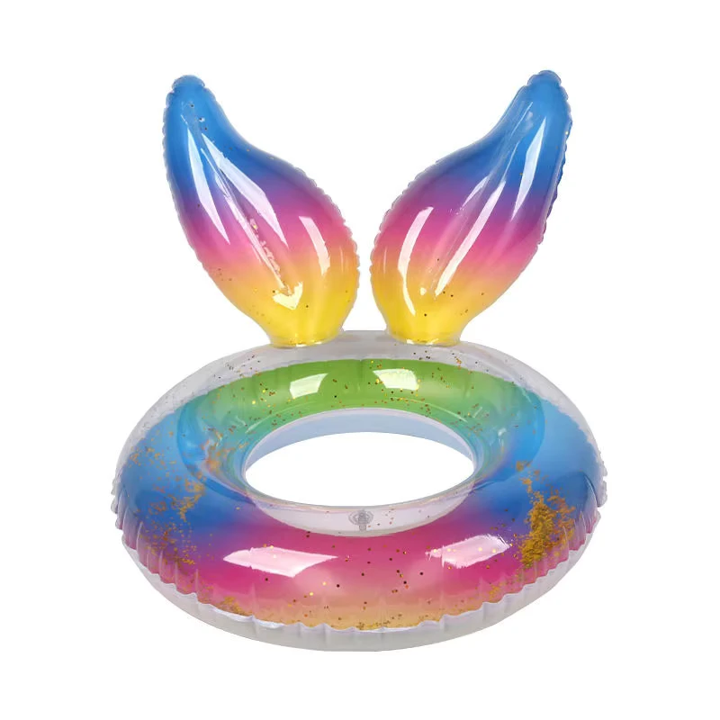 Summer Party Outdoor Water Toys Inflatable Mermaid Tail Colorful Pool Floats Swim Ring Glitter Tube Float for Adults