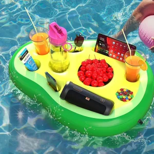 夏のパーティーPVCアイスバー アイスバケット アボカド パイナップル ココナッツツリー カップホルダー インフレータブル浮き輪 水中の緑の植物