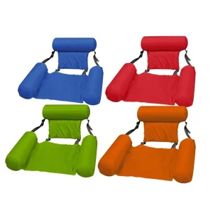 Summer Pool Floating Chair Inflatable Foldable Row Beach Swimming Pool Water Chair Floating Beach Chair Lounger Mat Seating