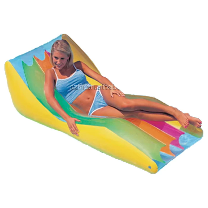 Transat de plage gonflable en PVC arc-en-ciel pour piscine d'été