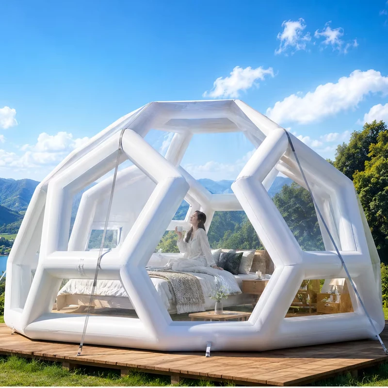 Lều hình vòm bơm hơi trong suốt mùa hè, nhà bóng Glamping, cắm trại ngoài trời & tiệc, đường kính 3M 4M 5M