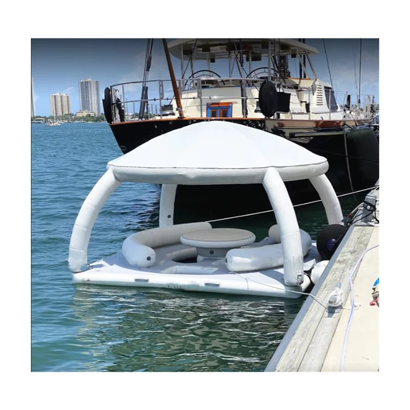 Equipo de entretenimiento acuático de verano, plataforma flotante inflable, tapete remolcable para yate, plataforma de ocio con Te