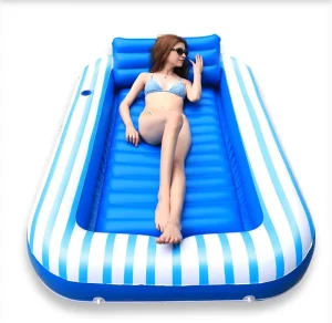 Summer Water Loungers with Pillows Large Removable Inflatable Bathtub Sun Bath Floating Tanning Pool