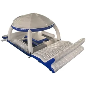 Summer Water Party Inflatable Floating Dock Platform Island with Tent for Rental