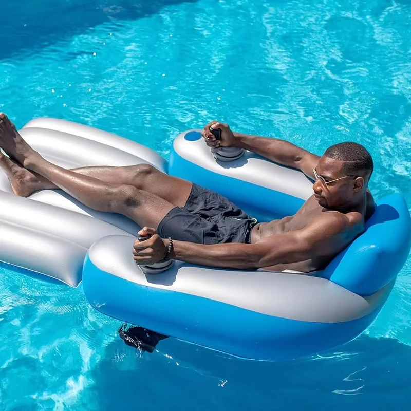 Cadeira de Rede Inflável de Verão em PVC para Piscina com Hélice de Motor