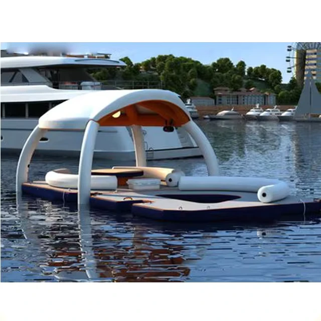 Zomer Jacht Water Speel Opblaasbaar Drijvend Eiland Opblaasbaar Platform Eiland