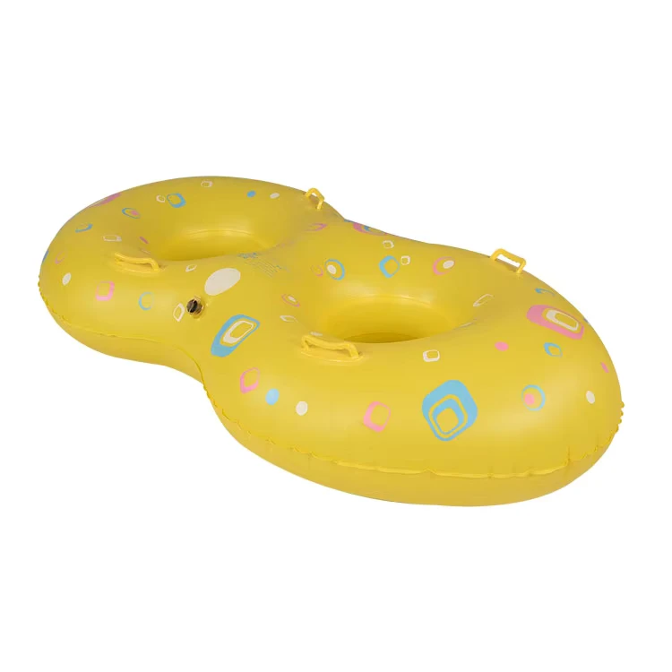 Sunshine Double Person Eco friendly PVC Inflatable Swimming Ring for Water Play Sports Kid Friendly Custom Logo Stock