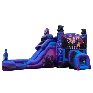 Super Cool Purple Inflatable Bouncer Slide Combo Outdoor Backyard Commercial Inflatable Party Jumping Castle Slide for Girls