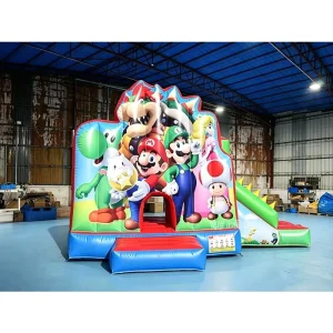 Super Mario Bros Jumping Castle Commercial Combo Bouncer with Slide for Event Rental Durability Life