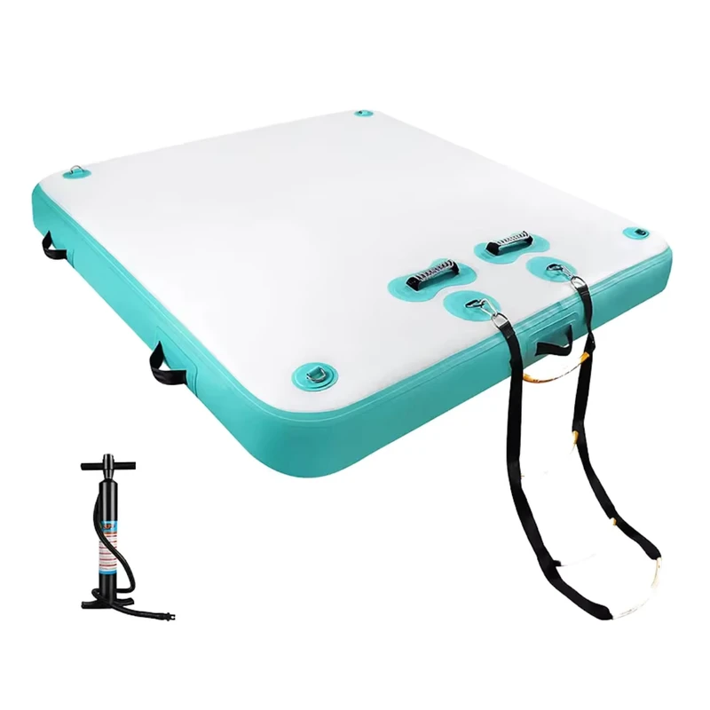 Zattera gonfiabile Drop Stitch di alta qualità, piattaforma galleggiante in PVC resistente per lago, piscina e spiaggia