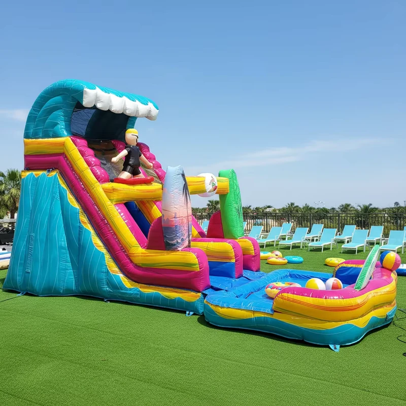 Surfer Inflatable Water Slide Commercial Inflatable Slide Outdoor Fun Slide Inflatable for Kids Party