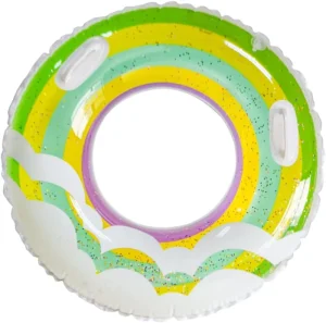 Swim Ring Inflatable Cloud Party Ring Tube Pool Safety Glitter Toys Floats Outdoor Fun Kids Floating Beach Rainbow