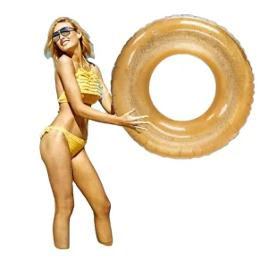 Swim Ring for Pool Beach Lake Glitter Pool Inflatable Swim Tube for Kids Adults