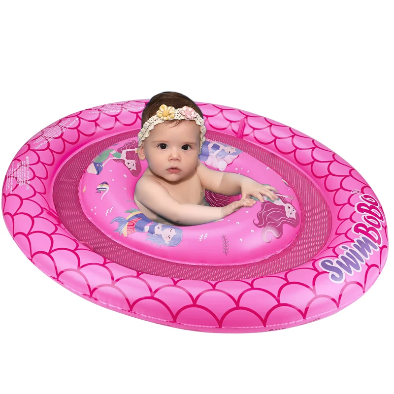 スウィンボボ インフレータブル PVC ベビー用安全浮き輪 幼児用ウエストフロート 耐久性のあるビーチプールおもちゃ
