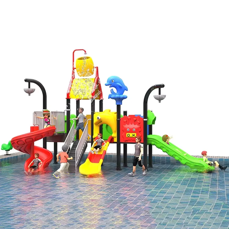Equipamento de Parque Aquático para Jogos de Diversão, Escorrega de Água de Plástico, Parque Aquático Temático