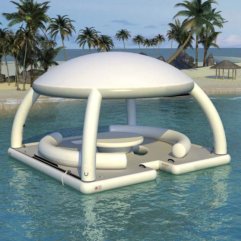Flotteur de natation en extérieur pour 6 personnes, canapé gonflable, plateforme de dock, lounge flottant, radeau, île flottante gonflable