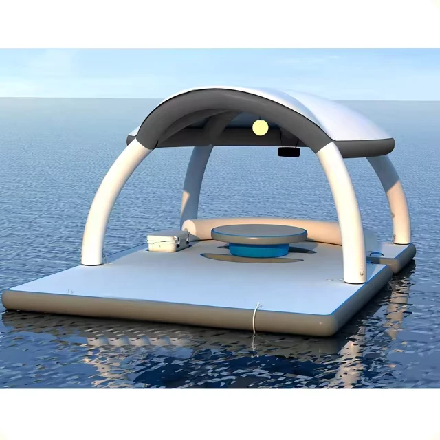 Pelampung Berenang di Air Luar Ruangan untuk 6 Orang Sofa Inflatable Platform Dock Lounge Air Raft Pulau Terapung Inflatable